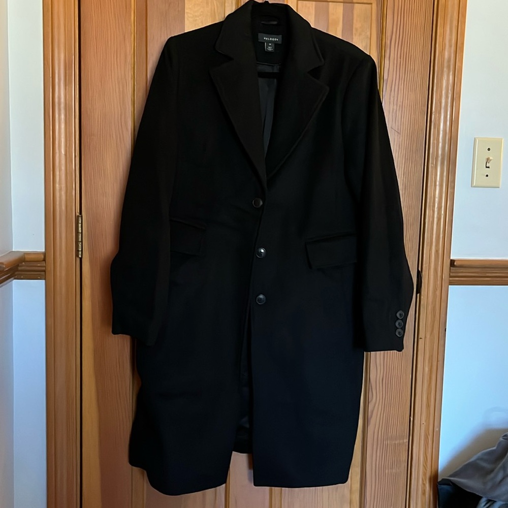 Halogen Single Breasted Wool Blend Coat, Size 14,… - image 1